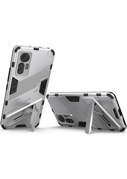Xiaomi 12 Lite Için Sert Pc Tpu Hibrit Düşme Önleyici Stand Telefon Kılıfı - Beyaz (Yurt Dışından)