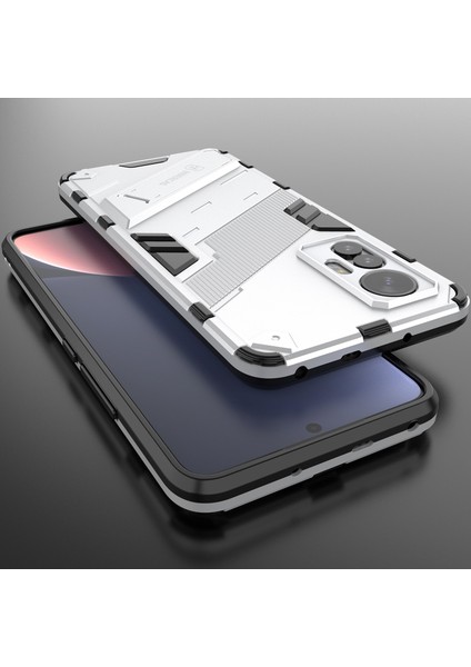Xiaomi 12 Lite Için Sert Pc Tpu Hibrit Düşme Önleyici Stand Telefon Kılıfı - Beyaz (Yurt Dışından)