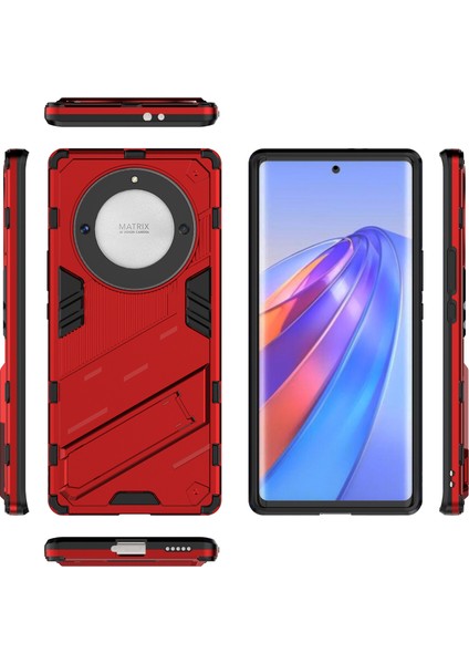 Honor X40 /honor X9A /magic5 Lite Için Sert Pc Tpu Hibrit Düşme Önleyici Stand Telefon Kılıfı - Kırmızı (Yurt Dışından) fiyatları