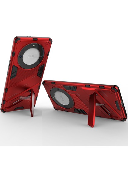 Honor X40 /honor X9A /magic5 Lite Için Sert Pc Tpu Hibrit Düşme Önleyici Stand Telefon Kılıfı - Kırmızı (Yurt Dışından) fırsatları