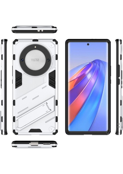 Honor X40 /honor X9A /magic5 Lite Için Sert Pc Tpu Hibrit Düşme Önleyici Stand Telefon Kılıfı - Beyaz (Yurt Dışından) fiyatları