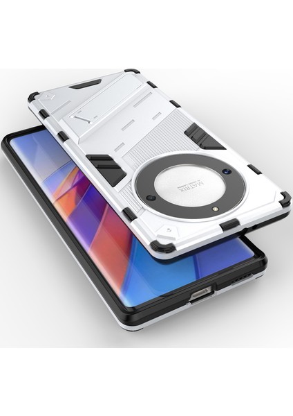 Honor X40 /honor X9A /magic5 Lite Için Sert Pc Tpu Hibrit Düşme Önleyici Stand Telefon Kılıfı - Beyaz (Yurt Dışından) indirimleri