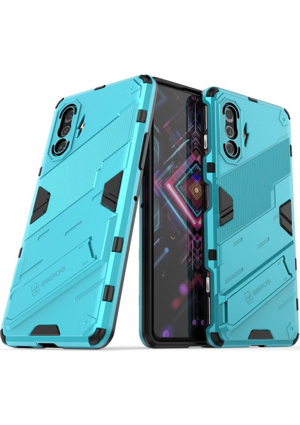 Xiaomi Poco F3 Gt /redmi K40 Gaming Için Sert Pc Tpu Hibrit Düşme Önleyici Stand Telefon Kılıfı - Mavi (Yurt Dışından)