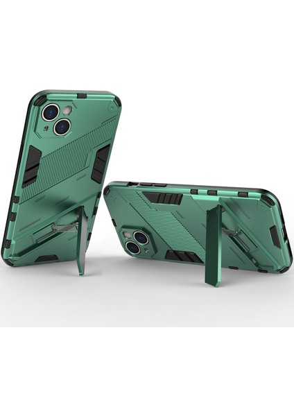 iPhone 15 Plus Için Sert Pc Tpu Hibrit Düşme Önleyici Stand Telefon Kılıfı - Yeşil (Yurt Dışından)