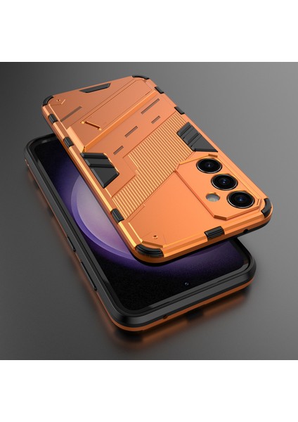 Samsung Galaxy S23 Fe Için Sert Pc Tpu Hibrit Düşme Önleyici Stand Telefon Kılıfı - Turuncu (Yurt Dışından) indirimleri