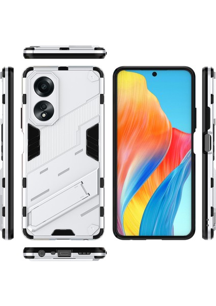 Oppo A58 4g Için Sert Pc Tpu Hibrit Düşme Önleyici Stand Telefon Kılıfı - Beyaz (Yurt Dışından) fiyatları