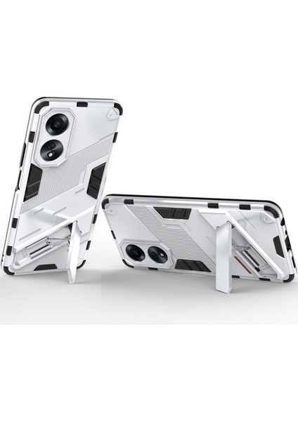Oppo A58 4g Için Sert Pc Tpu Hibrit Düşme Önleyici Stand Telefon Kılıfı - Beyaz (Yurt Dışından) fırsatları