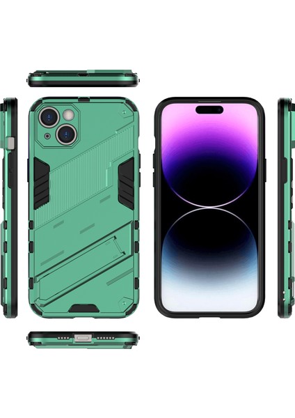 iPhone 14 Plus Için Sert Pc Tpu Hibrit Düşme Önleyici Stand Telefon Kılıfı - Yeşil (Yurt Dışından) modelleri