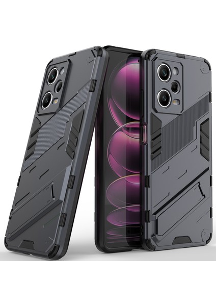 Xiaomi Poco X5 Pro /redmi Note 12 Pro 5g Için Sert Pc Tpu Hibrit Düşme Önleyici Stand Telefon Kılıfı - Gri (Yurt Dışından)