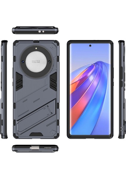 Honor X40 /honor X9A /magic5 Lite Için Sert Pc Tpu Hibrit Düşme Önleyici Stand Telefon Kılıfı - Gri (Yurt Dışından) fiyatları