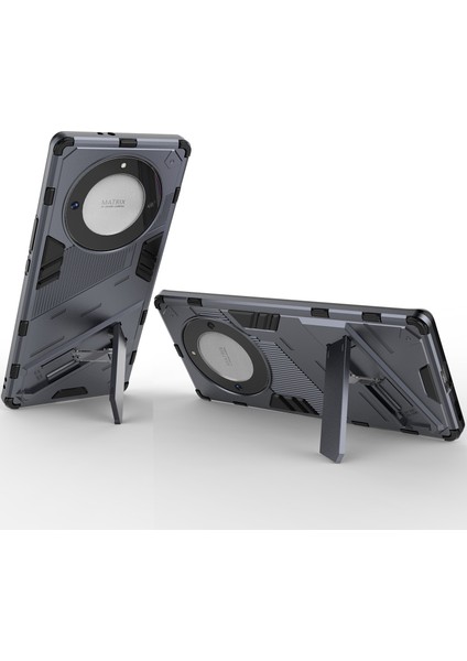 Honor X40 /honor X9A /magic5 Lite Için Sert Pc Tpu Hibrit Düşme Önleyici Stand Telefon Kılıfı - Gri (Yurt Dışından) fırsatları