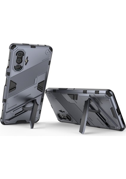 Xiaomi Poco F3 Gt /redmi K40 Gaming Için Sert Pc Tpu Hibrit Düşme Önleyici Stand Telefon Kılıfı - Gri (Yurt Dışından) fırsatları