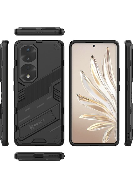 Honor 70 Pro Için Sert Pc Tpu Hibrit Düşme Önleyici Stand Telefon Kılıfı - Siyah (Yurt Dışından) fiyatları