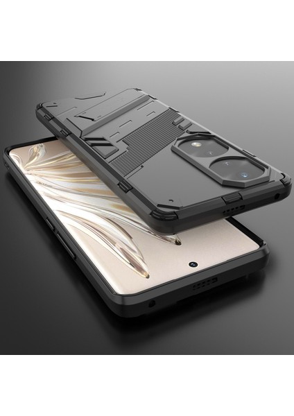 Honor 70 Pro Için Sert Pc Tpu Hibrit Düşme Önleyici Stand Telefon Kılıfı - Siyah (Yurt Dışından) indirimleri