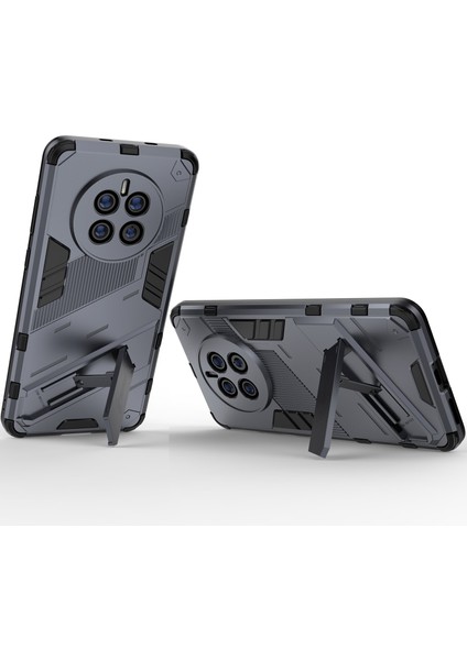 Huawei Mate 50 Için Sert Pc Tpu Hibrit Düşme Önleyici Stand Telefon Kılıfı - Gri (Yurt Dışından)