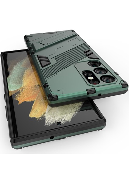 Samsung Galaxy S22 Ultra 5g Için Sert Pc Tpu Hibrit Düşme Önleyici Stand Telefon Kılıfı - Yeşil (Yurt Dışından) indirimleri