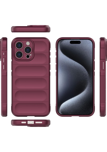 iPhone 15 Pro Max Için Yumuşak Tpu Kaymaz Telefon Kılıfı - Koyu Kırmızı (Yurt Dışından) modelleri