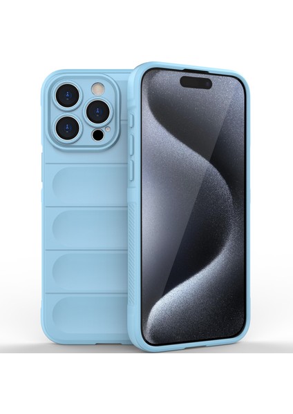 iPhone 15 Pro Max Için Yumuşak Tpu Kaymaz Telefon Kılıfı - Mavi (Yurt Dışından)