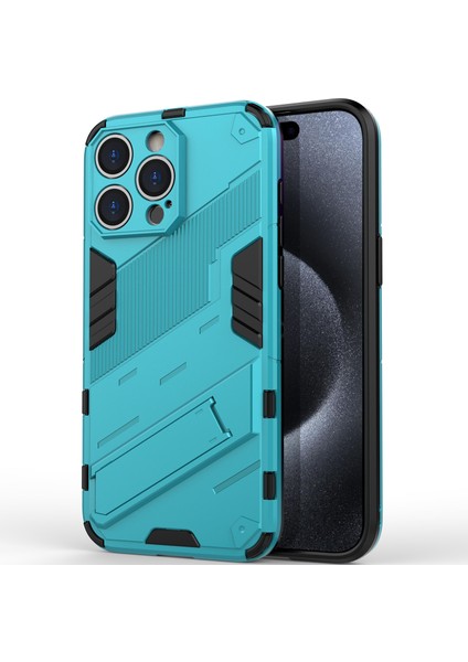 iPhone 15 Pro Için Sert Pc Tpu Hibrit Düşme Önleyici Stand Telefon Kılıfı - Mavi (Yurt Dışından) modelleri