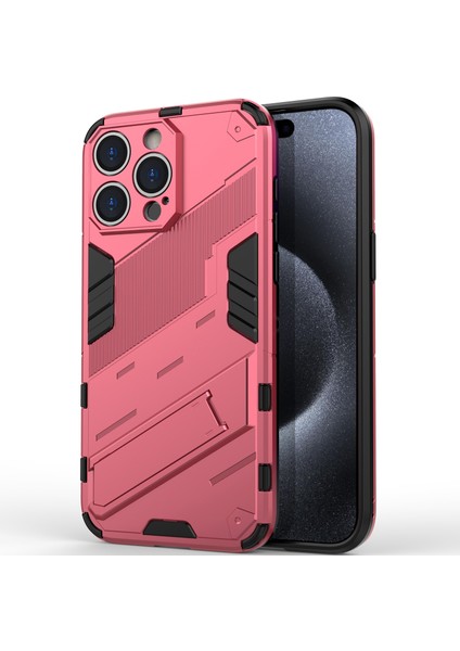 iPhone 15 Pro Için Sert Pc Tpu Hibrit Düşme Önleyici Stand Telefon Kılıfı - Sıcak Pembe (Yurt Dışından) modelleri
