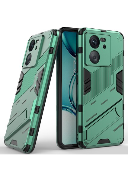 Xiaomi 13T/13T Pro/redmi K60 Ultra Için Sert Pc Tpu Hibrit Düşme Önleyici Stand Telefon Kılıfı - Yeşil (Yurt Dışından)