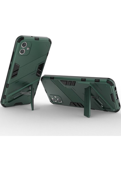 Samsung Galaxy A04E Için Sert Pc Tpu Hibrit Düşme Önleyici Stand Telefon Kılıfı - Yeşil (Yurt Dışından)