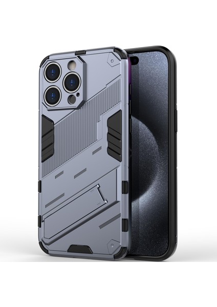 iPhone 15 Pro Için Sert Pc Tpu Hibrit Düşme Önleyici Stand Telefon Kılıfı - Gri (Yurt Dışından) modelleri