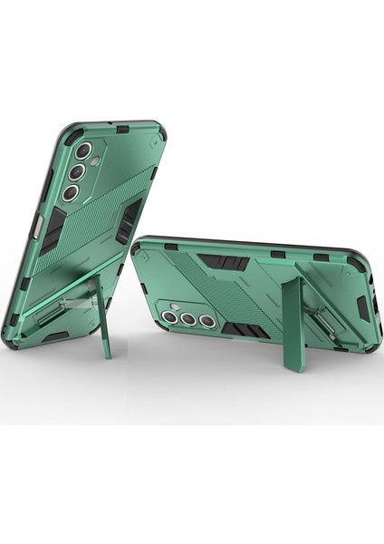 Samsung Galaxy A25 Için Sert Pc Tpu Hibrit Düşme Önleyici Stand Telefon Kılıfı - Yeşil (Yurt Dışından)