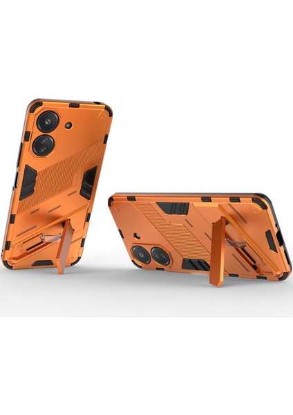Xiaomi Redmi 13C /poco C65 Için Sert Pc Tpu Hibrit Düşme Önleyici Stand Telefon Kılıfı - Turuncu (Yurt Dışından)