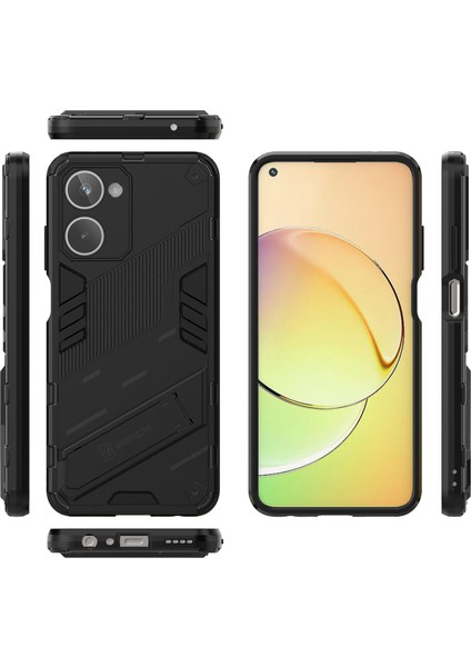 Realme 10 4g Için Sert Pc Tpu Hibrit Düşme Önleyici Stand Telefon Kılıfı - Siyah (Yurt Dışından) fiyatları
