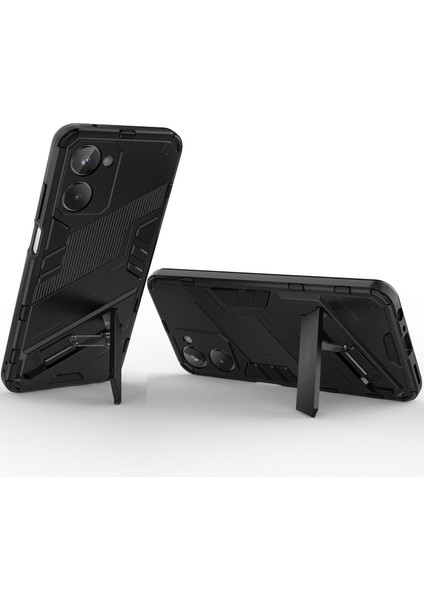 Realme 10 4g Için Sert Pc Tpu Hibrit Düşme Önleyici Stand Telefon Kılıfı - Siyah (Yurt Dışından) fırsatları