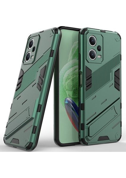 Xiaomi Poco X5 /redmi Note 12 5g Için Sert Pc Tpu Hibrit Düşme Önleyici Stand Telefon Kılıfı - Yeşil (Yurt Dışından)