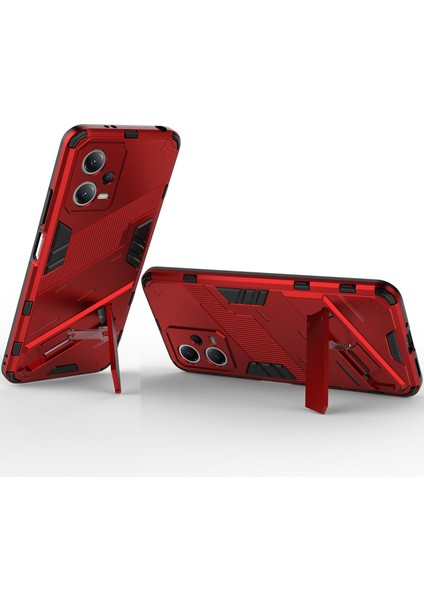 Xiaomi Poco X5 /redmi Note 12 5g Için Sert Pc Tpu Hibrit Düşme Önleyici Stand Telefon Kılıfı - Kırmızı (Yurt Dışından) fırsatları