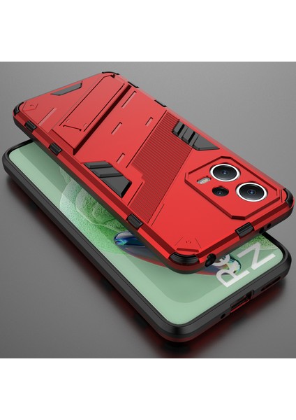 Xiaomi Poco X5 /redmi Note 12 5g Için Sert Pc Tpu Hibrit Düşme Önleyici Stand Telefon Kılıfı - Kırmızı (Yurt Dışından) indirimleri