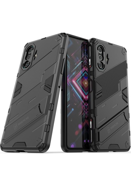Xiaomi Poco F3 Gt /redmi K40 Gaming Için Sert Pc Tpu Hibrit Düşme Önleyici Stand Telefon Kılıfı - Siyah (Yurt Dışından)