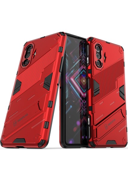 Xiaomi Poco F3 Gt /redmi K40 Gaming Için Sert Pc Tpu Hibrit Düşme Önleyici Stand Telefon Kılıfı - Kırmızı (Yurt Dışından)