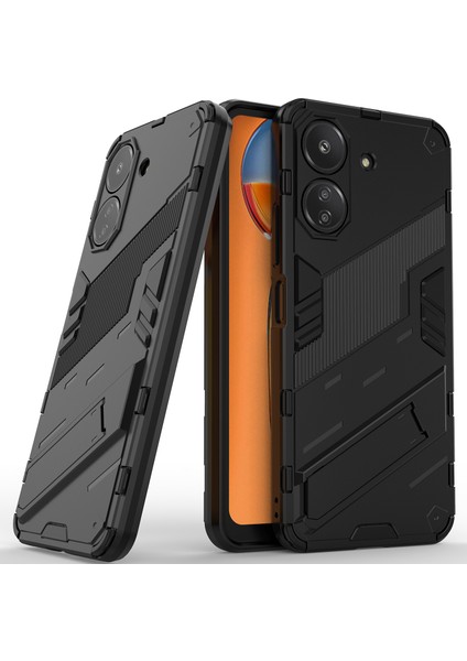 Xiaomi Redmi 13C /poco C65 Için Sert Pc Tpu Hibrit Düşme Önleyici Stand Telefon Kılıfı - Siyah (Yurt Dışından)