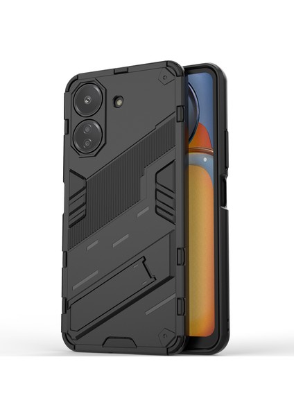 Xiaomi Redmi 13C /poco C65 Için Sert Pc Tpu Hibrit Düşme Önleyici Stand Telefon Kılıfı - Siyah (Yurt Dışından)