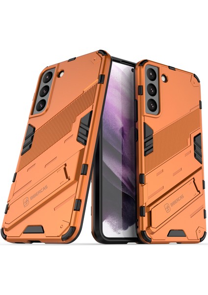 Samsung Galaxy S22+ 5g Için Sert Pc Tpu Hibrit Düşme Önleyici Stand Telefon Kılıfı - Turuncu (Yurt Dışından)