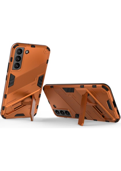 Samsung Galaxy S22+ 5g Için Sert Pc Tpu Hibrit Düşme Önleyici Stand Telefon Kılıfı - Turuncu (Yurt Dışından)