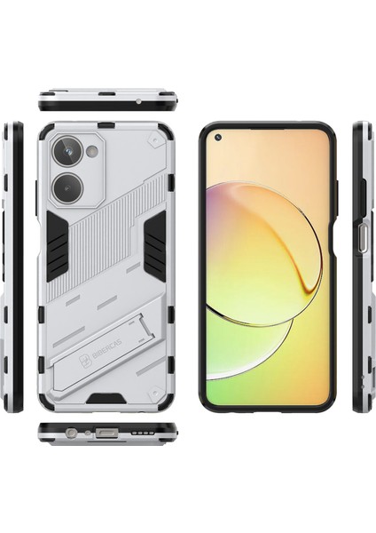 Realme 10 4g Için Sert Pc Tpu Hibrit Düşme Önleyici Stand Telefon Kılıfı - Beyaz (Yurt Dışından) fiyatları