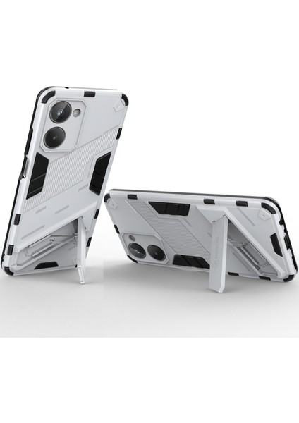 Realme 10 4g Için Sert Pc Tpu Hibrit Düşme Önleyici Stand Telefon Kılıfı - Beyaz (Yurt Dışından) fırsatları