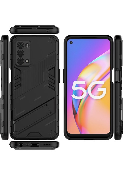 Oppo A54 5G/A74 5G/A93 5g/oneplus Nord N200 Için Sert Pc Tpu Hibrit Düşme Önleyici Stand Telefon Kılıfı - Siyah (Yurt Dışından) fiyatları