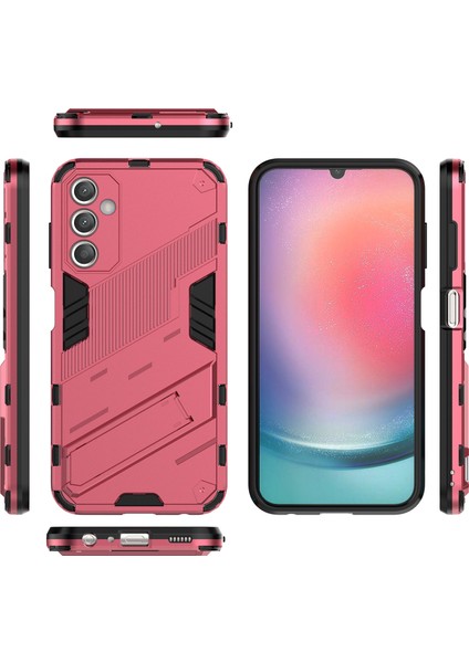 Samsung Galaxy A25 Için Sert Pc Tpu Hibrit Düşme Önleyici Stand Telefon Kılıfı - Sıcak Pembe (Yurt Dışından)
