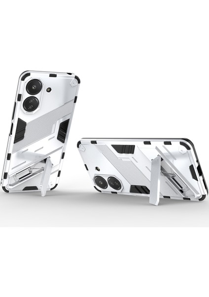 Xiaomi Redmi 13C /poco C65 Için Sert Pc Tpu Hibrit Düşme Önleyici Stand Telefon Kılıfı - Beyaz (Yurt Dışından)