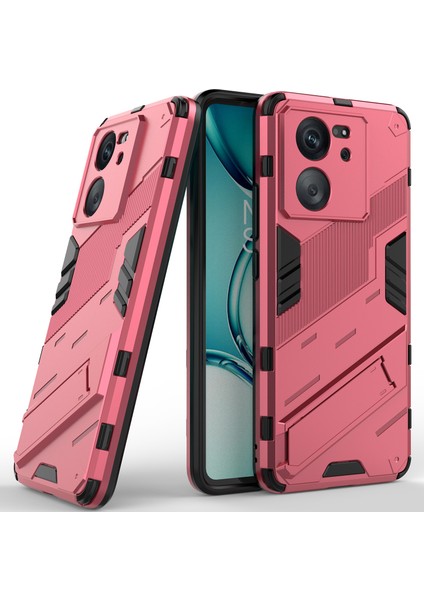 Xiaomi 13T/13T Pro/redmi K60 Ultra Için Sert Pc Tpu Hibrit Düşme Önleyici Stand Telefon Kılıfı - Sıcak Pembe (Yurt Dışından)