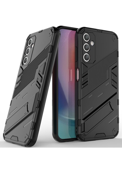 Samsung Galaxy A25 Için Sert Pc Tpu Hibrit Düşme Önleyici Stand Telefon Kılıfı - Siyah (Yurt Dışından)