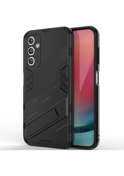 Samsung Galaxy A25 Için Sert Pc Tpu Hibrit Düşme Önleyici Stand Telefon Kılıfı - Siyah (Yurt Dışından)