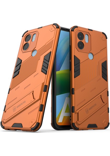 Xiaomi Poco C50/REDMI A1+/redmi A2+ Için Sert Pc Tpu Hibrit Düşme Önleyici Stand Telefon Kılıfı - Turuncu (Yurt Dışından)