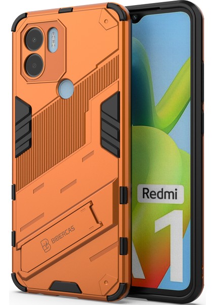 Xiaomi Poco C50/REDMI A1+/redmi A2+ Için Sert Pc Tpu Hibrit Düşme Önleyici Stand Telefon Kılıfı - Turuncu (Yurt Dışından)